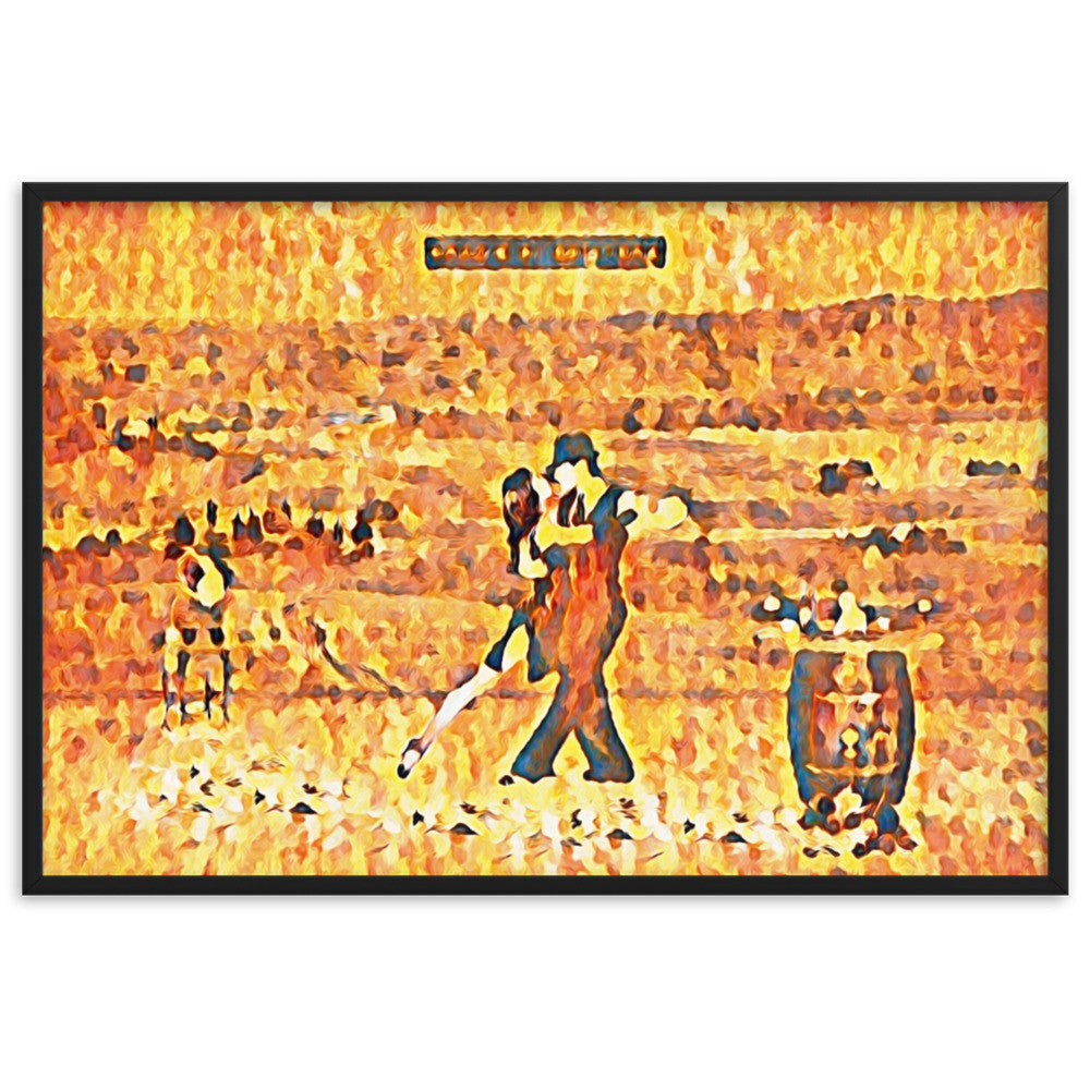 BALLANDO DAVANTI A UN MURO IN TOSCANA TALE Framed Poster-0