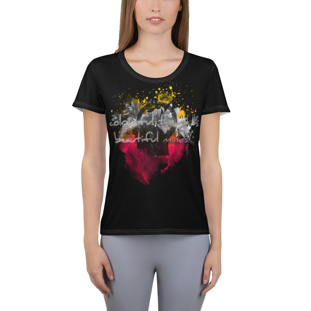 Beautiful Minds Women's Athletic T-shirt by Gianneli-2