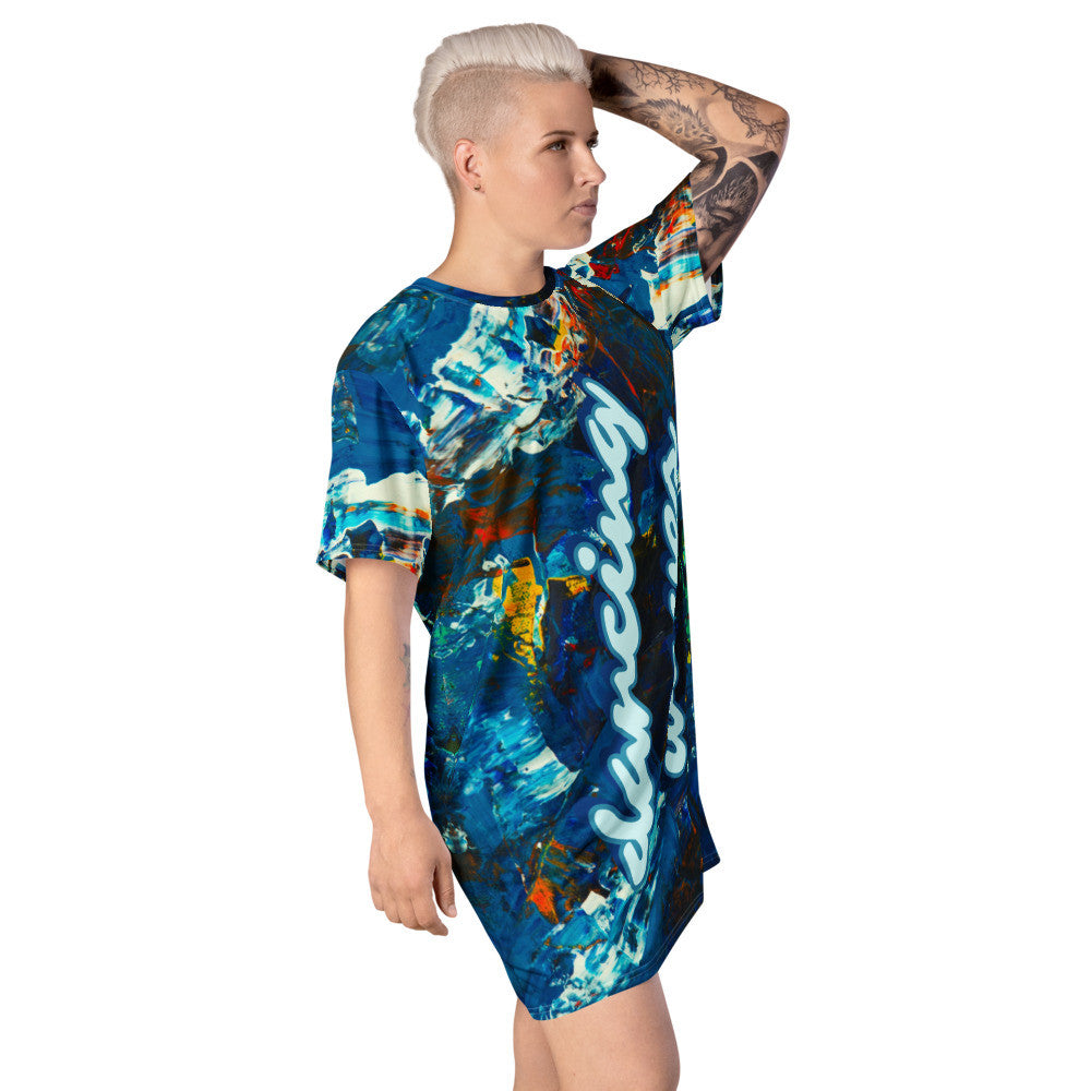 DANCING WAVES T-shirt Dress by Gianneli-6