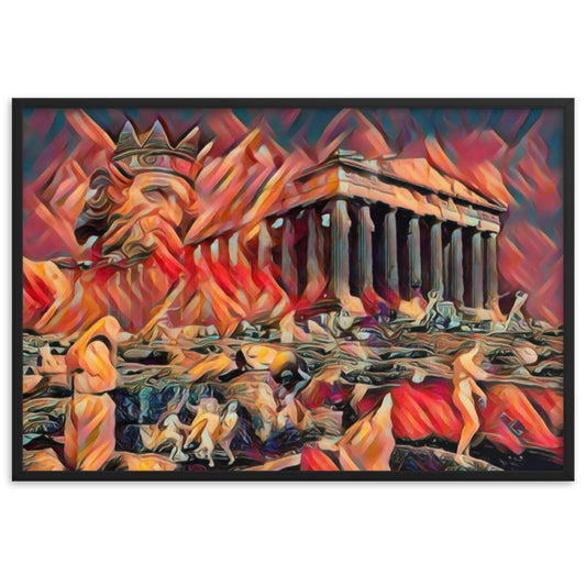 A SUNDAY UNDER ACROPOLIS V2 Premium Framed Poster-0