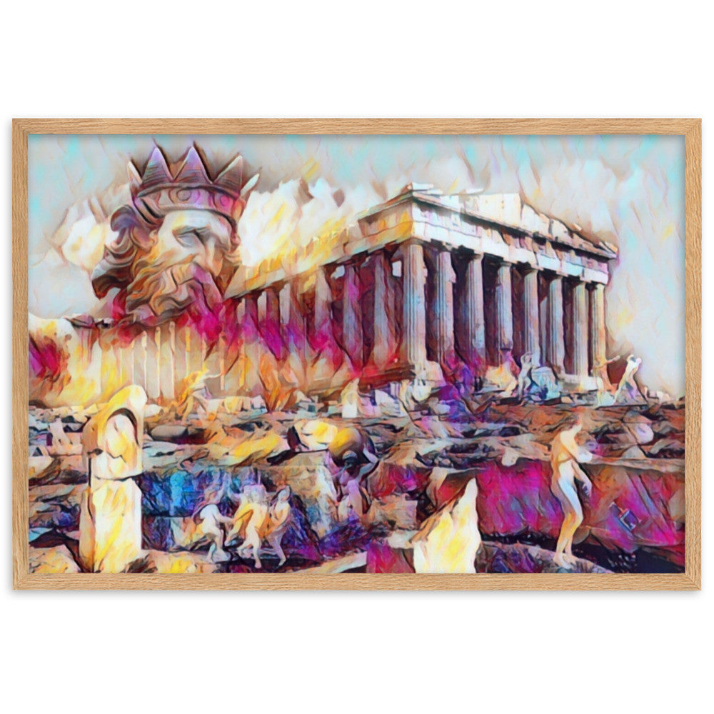 A SUNDAY UNDER ACROPOLIS V2 Premium Framed Poster-0