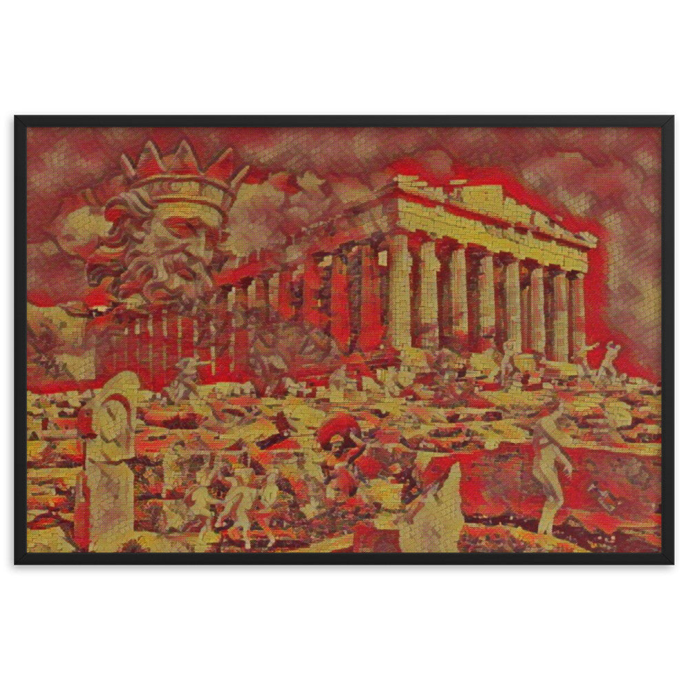 A SUNDAY UNDER ACROPOLIS V2 Velvet Framed Poster-0