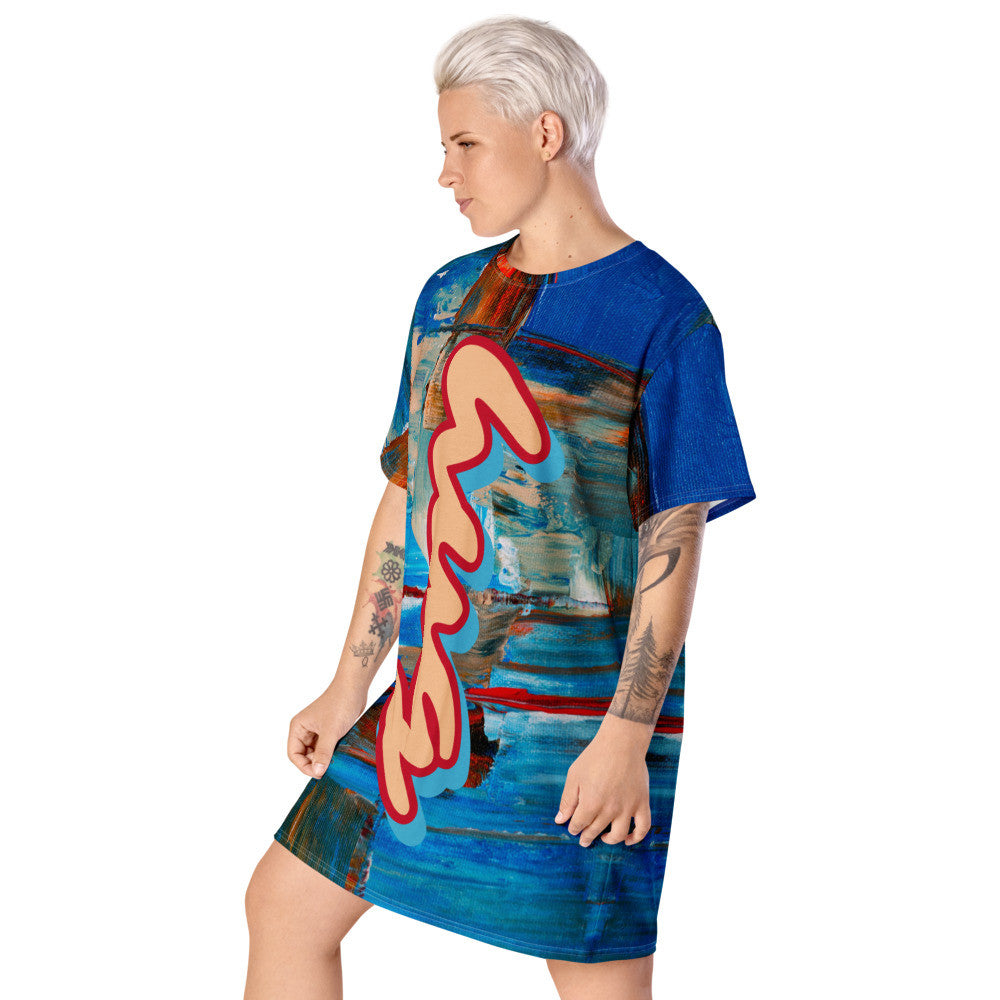 HUG MY COLOURS T-shirt Dress by Gianneli-4