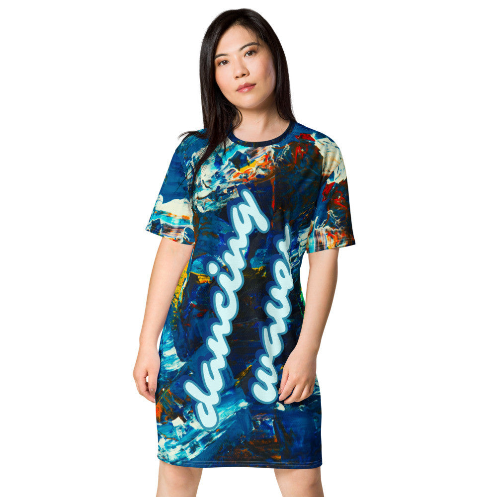 DANCING WAVES T-shirt Dress by Gianneli-2