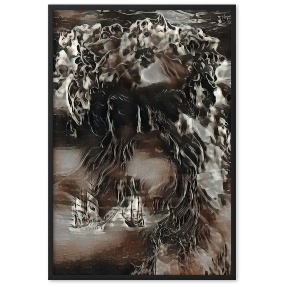 WHEN POSEIDON ASKED THE WAVES TO DANCE PREMIUM Framed Poster-0