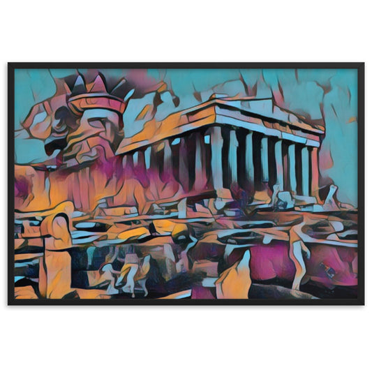 A SUNDAY UNDER ACROPOLIS V2 Premium Framed Poster-0