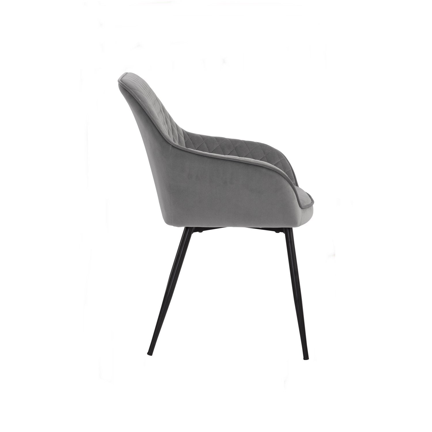 Hakon Dining Chair - Grey Velvet-2