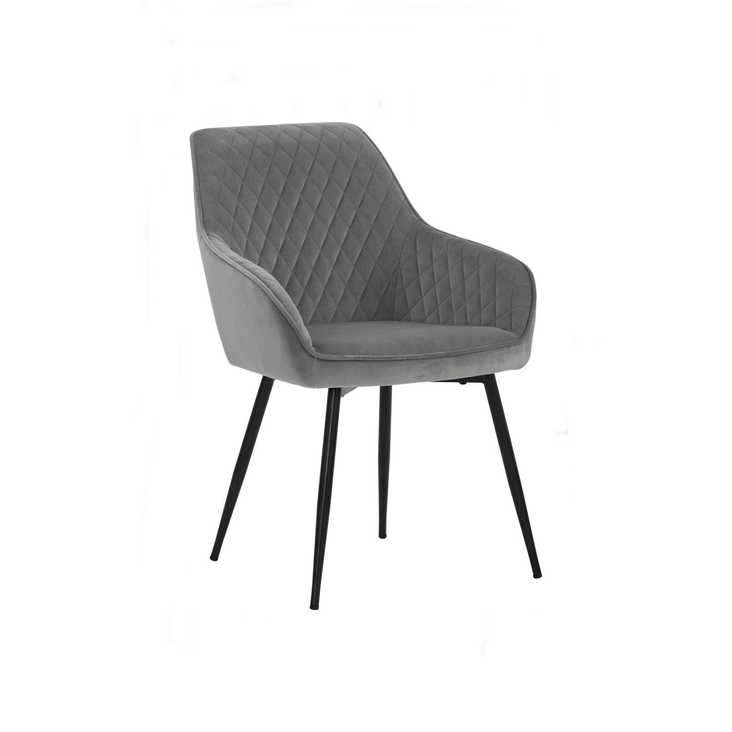 Hakon Dining Chair - Grey Velvet-1