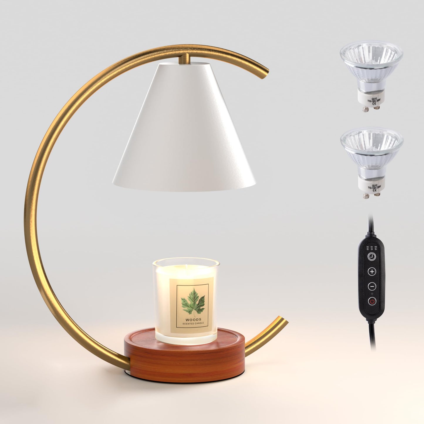 Dimmable Electric Candle Warmer with Timer and Bulbs-6