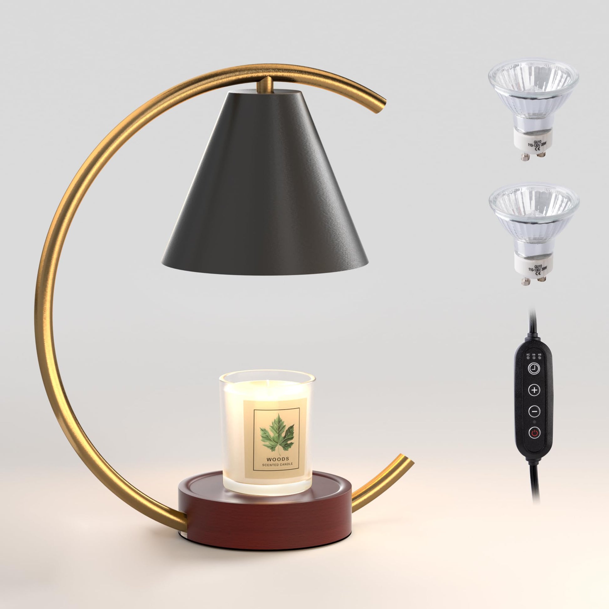 Dimmable Electric Candle Warmer with Timer and Bulbs-5