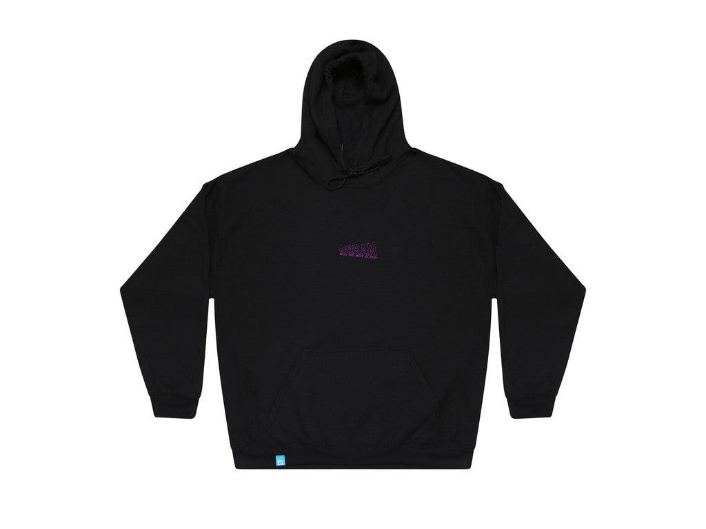 Black Hoodie With Violet Dream Embroidery-3