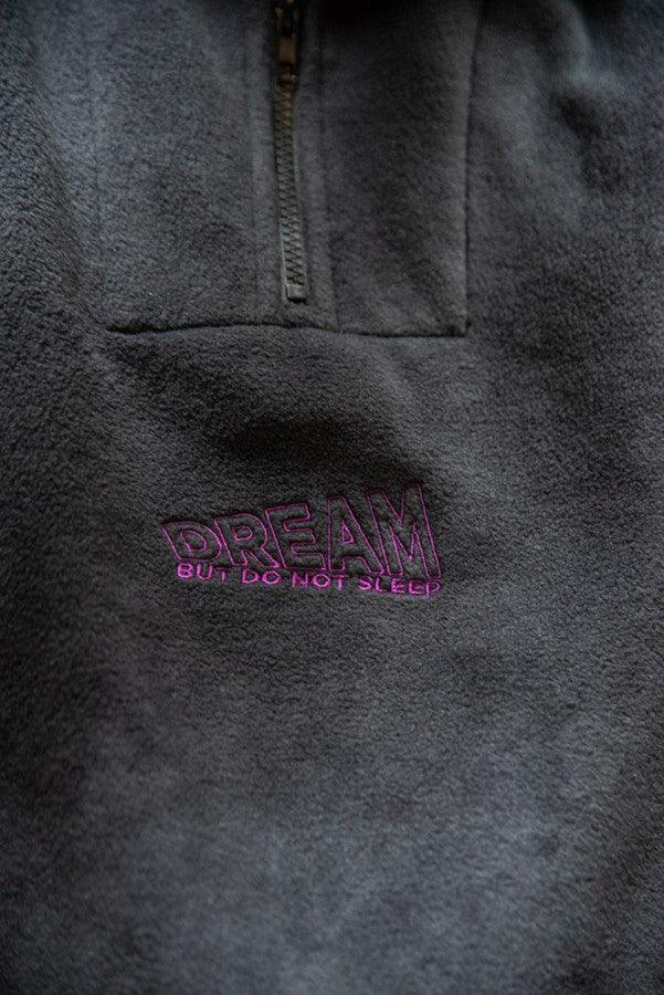 Fleece In Black With Violet Dream Embroidery-2