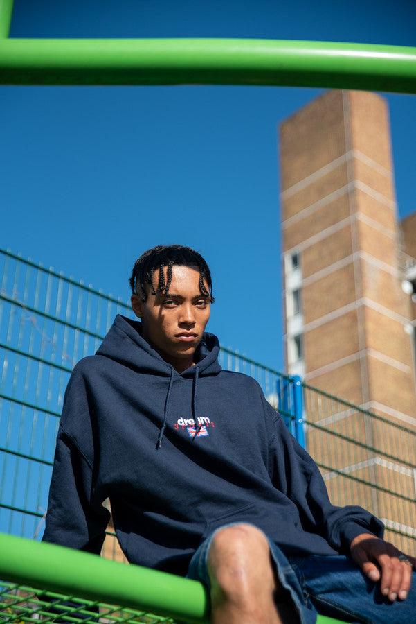 Hoodie in Navy with Dream Sports Logo Embroidery-0