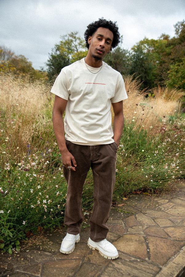 T-Shirt in Neutral With Lost In Motion Logo Print-4