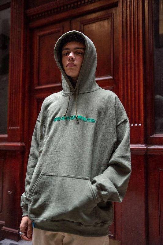 Green Hoodie With Green DBDNS Embroidery-0