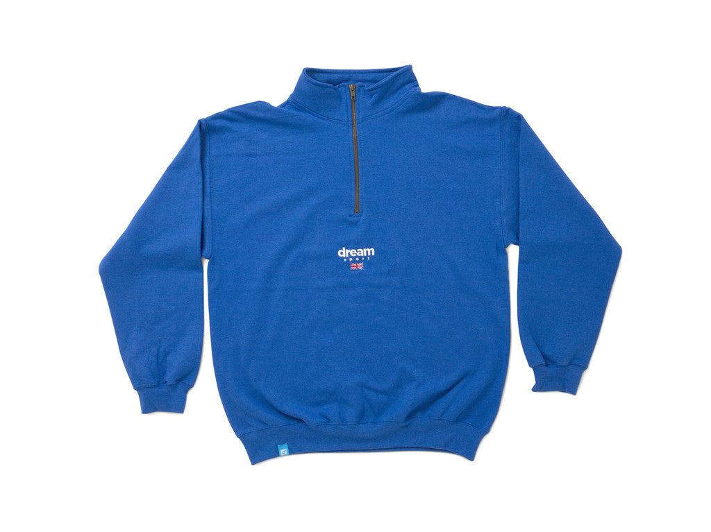 Royal Blue 1-4 zip sweatshirt With Dream Sport Design-4