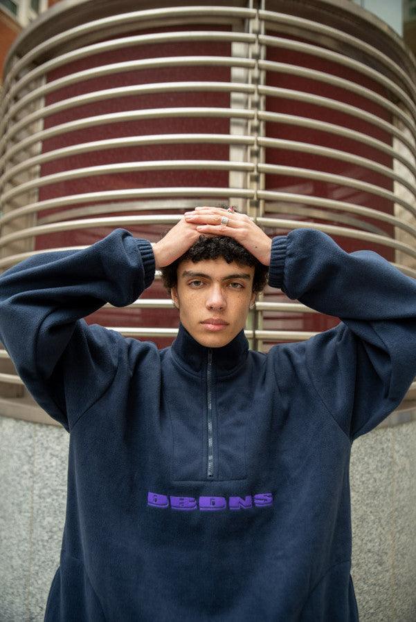 Fleece In Navy With Purple DBDNS Embroidery-1