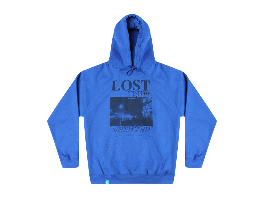 Royal Blue Hoodie With Printed 'Lost In The Unknown' Design-2