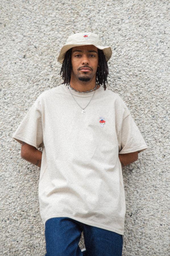 Bucket Hat In Sand With Embroidered Bro Shroom-3