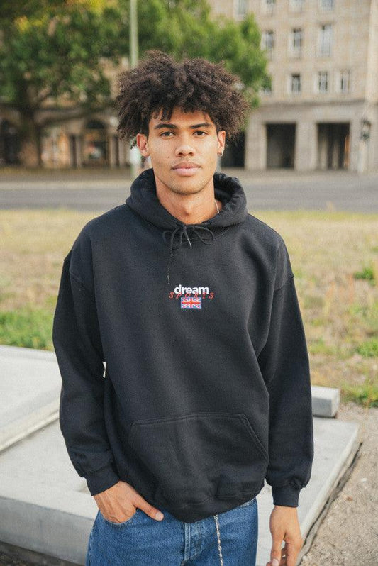 Hoodie in black with Dream Sports Logo Embroidery-0