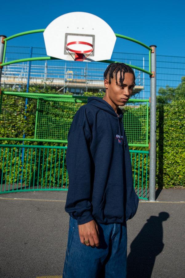 Hoodie in Navy with Dream Sports Logo Embroidery-1