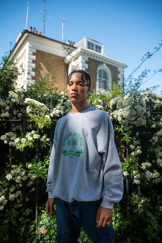 Heather Grey Sweatshirt with Catford Tennis Club Embroidery-0