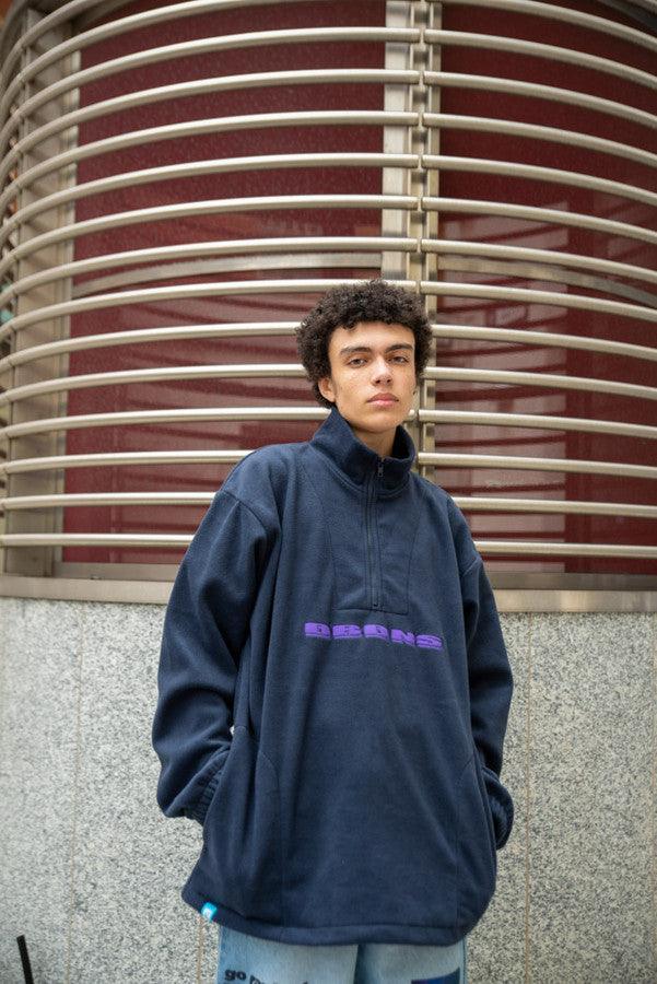 Fleece In Navy With Purple DBDNS Embroidery-0