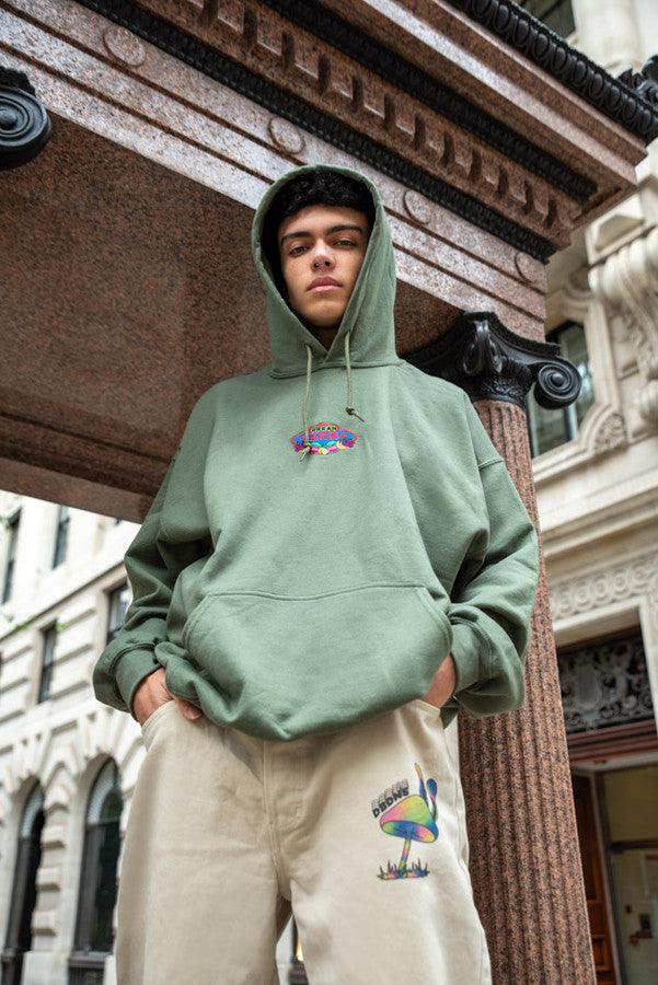 Green Hoodie With Dream Casino Embroidery-2