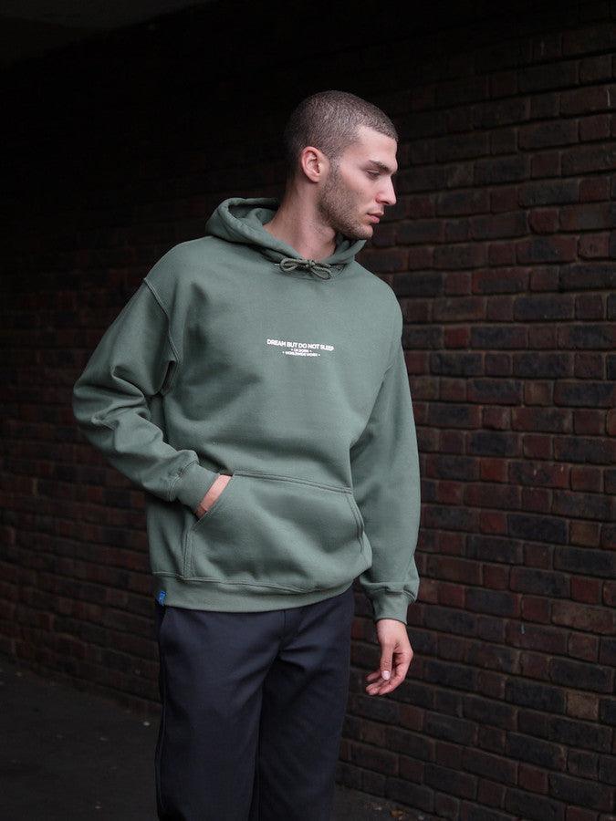 UK Born Worldwide Worn Military Green Hoodie-0