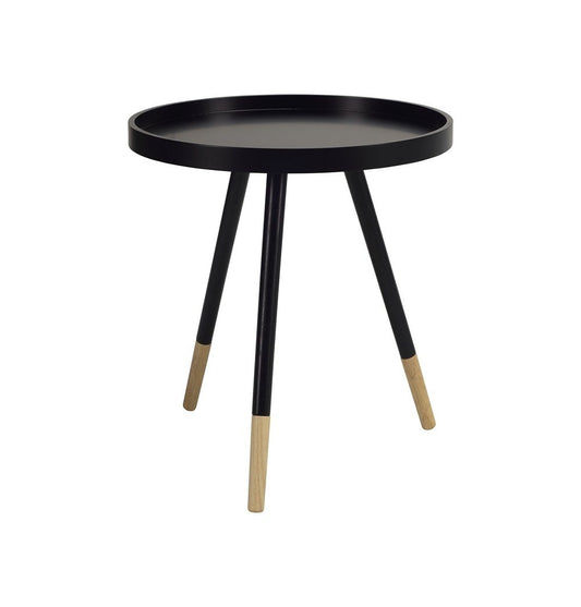 Innis Round Tray Side Table - Black-0