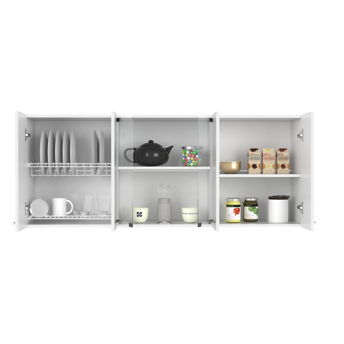 Superior Wall Cabinet Peoria, Four Interior Shelves, White Finish-3