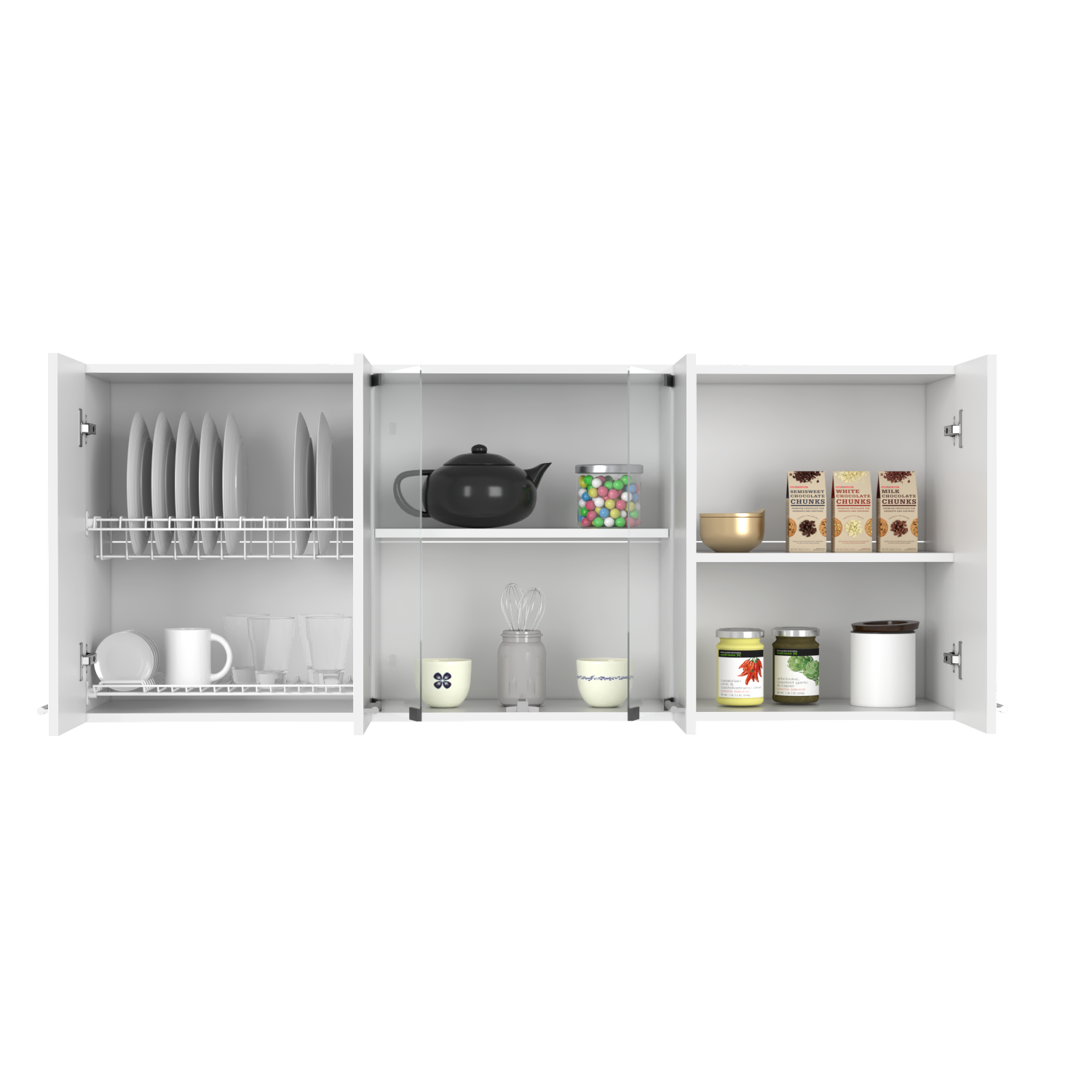 Superior Wall Cabinet Peoria, Four Interior Shelves, White Finish-3