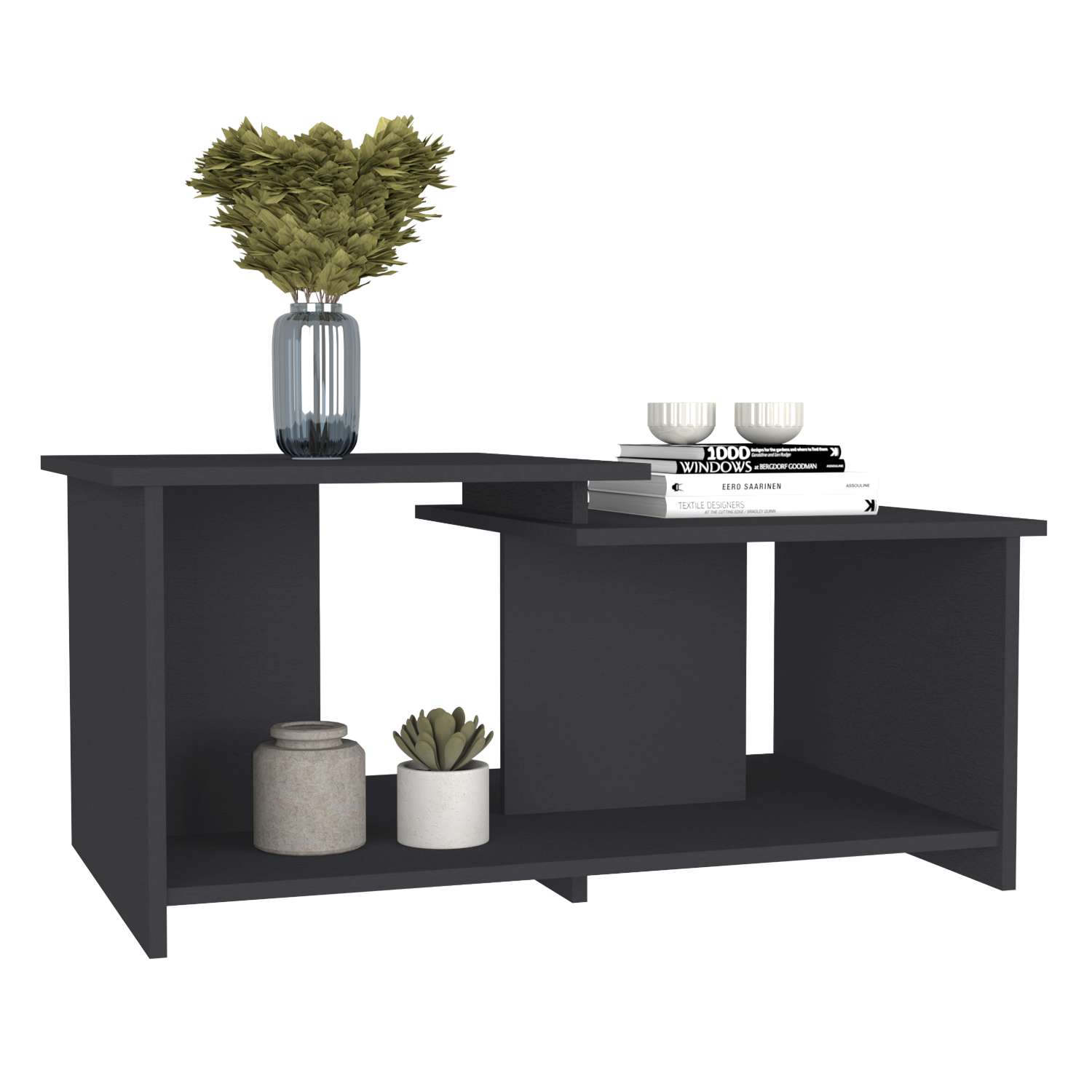 Coffee Table Rochester, Lower Open Shelf, Carbon Espresso Finish-3