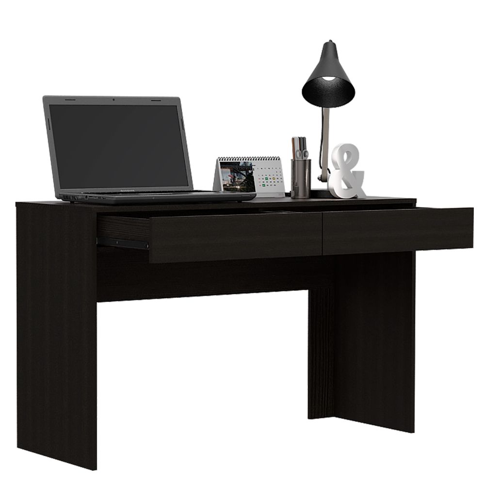 Computer Desk Aberdeen, Two Drawers, Black Wengue Finish-3