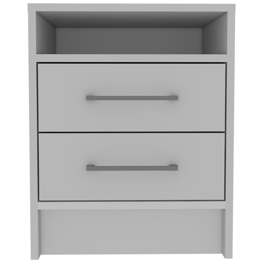 Nightstand Cartiz, Two Drawers, White Finish-4