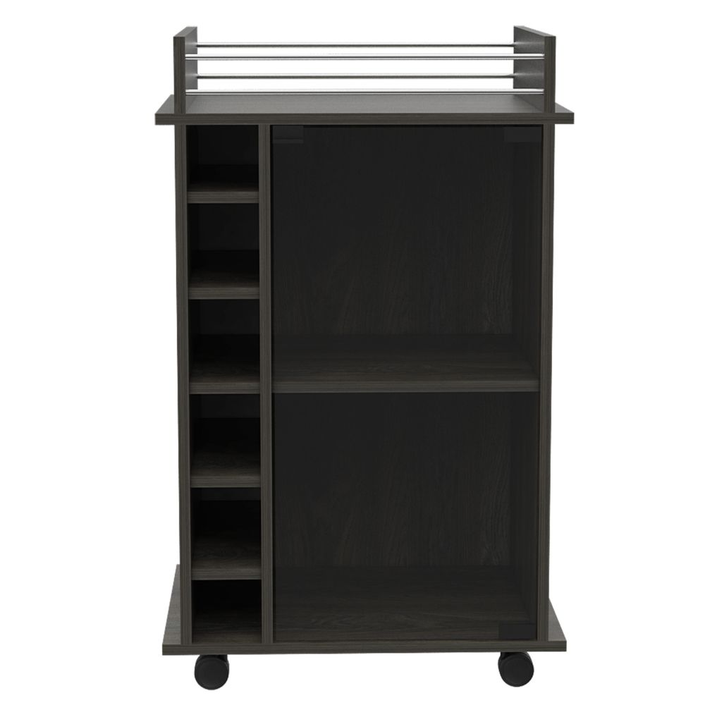 Bar Cart Baltimore, Six Wine Cubbies, Carbon Espresso Finish-4