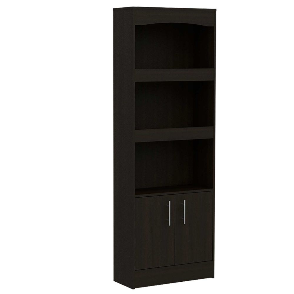 Bookcase Denver, Metal Hardware, Black Wengue Finish-2