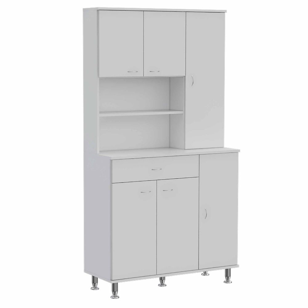 Kitchen Pantry Piacenza, Double Door Cabinet, White Finish-3