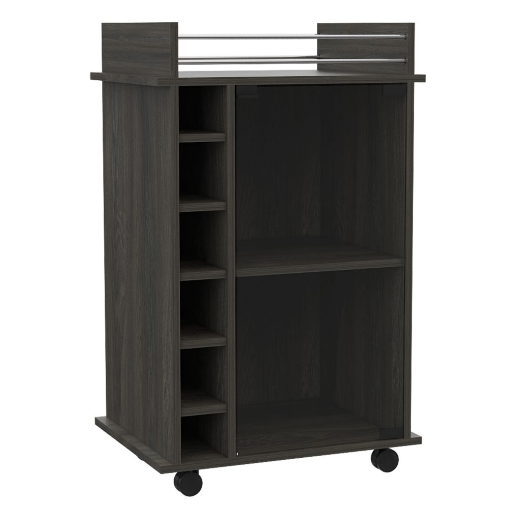 Bar Cart Baltimore, Six Wine Cubbies, Carbon Espresso Finish-2