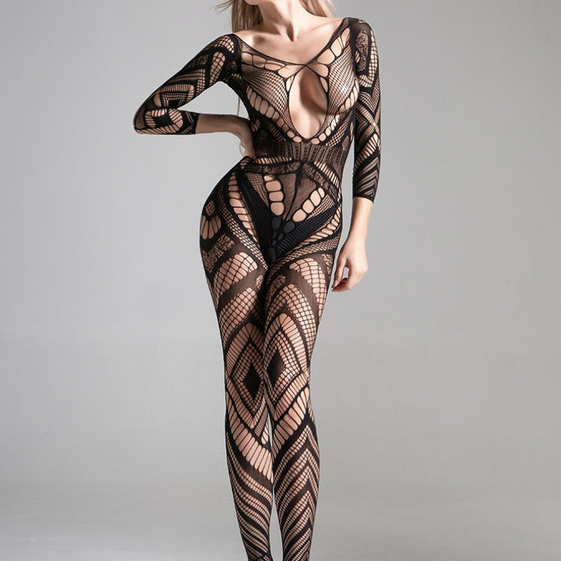 Wholesale Open Body Stocking with Backless Design Front Show