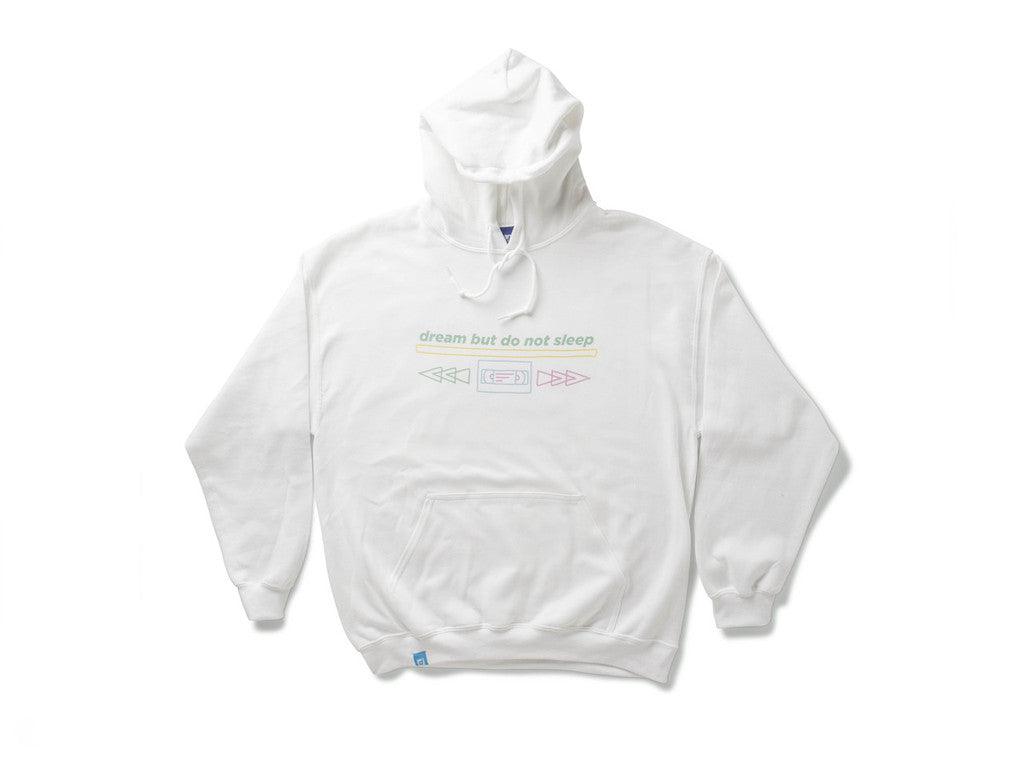 White Cotton Hoodie With Printed 80's VHS Design-3