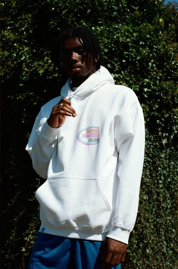 White Hoodie With Super Soaker Print-0