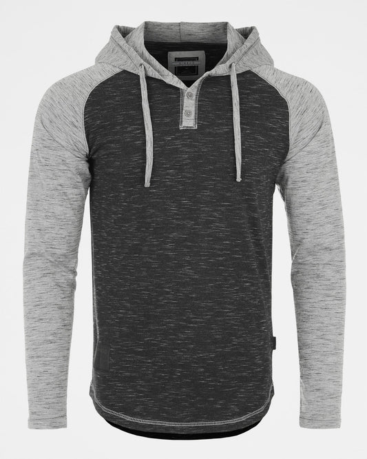 ZIMEGO Men's Hoodie Pullover Sweatshirt - Athletic Button Raglan Henley Shirt Hooded Top-0