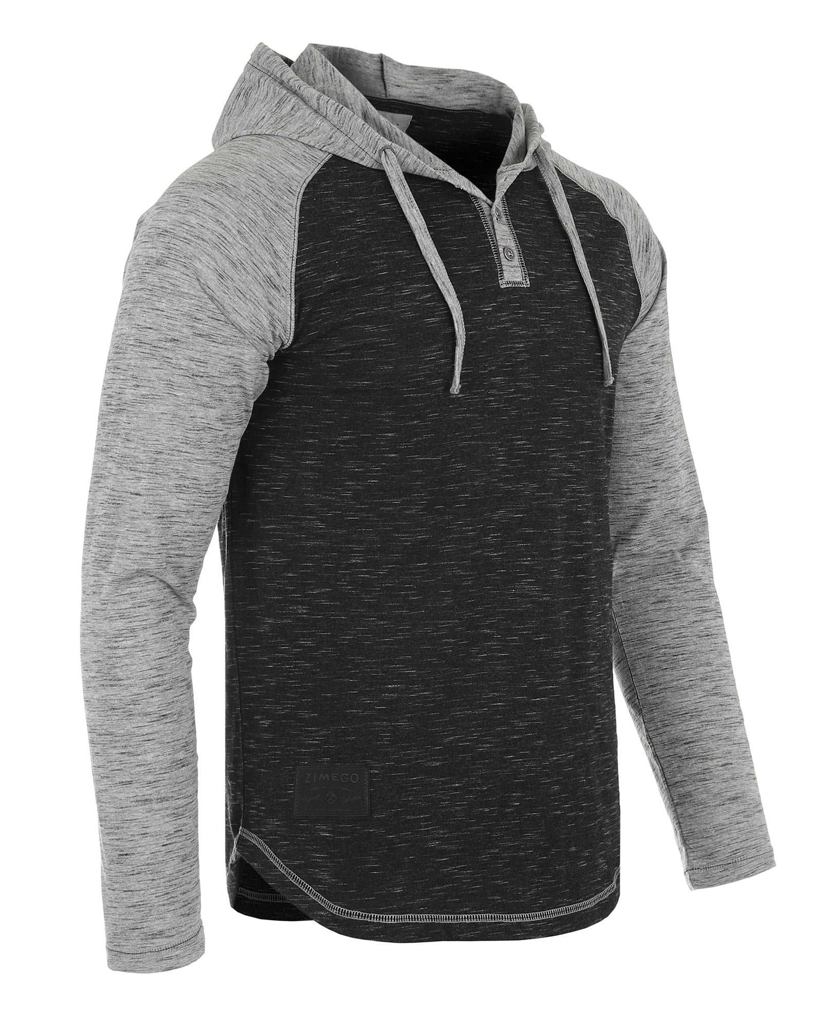 ZIMEGO Men's Hoodie Pullover Sweatshirt - Athletic Button Raglan Henley Shirt Hooded Top-1