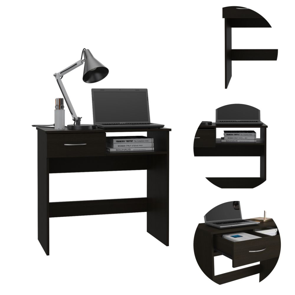 Home Office Set Caldwell, Keyboard Tray, Black Wengue Finish-2